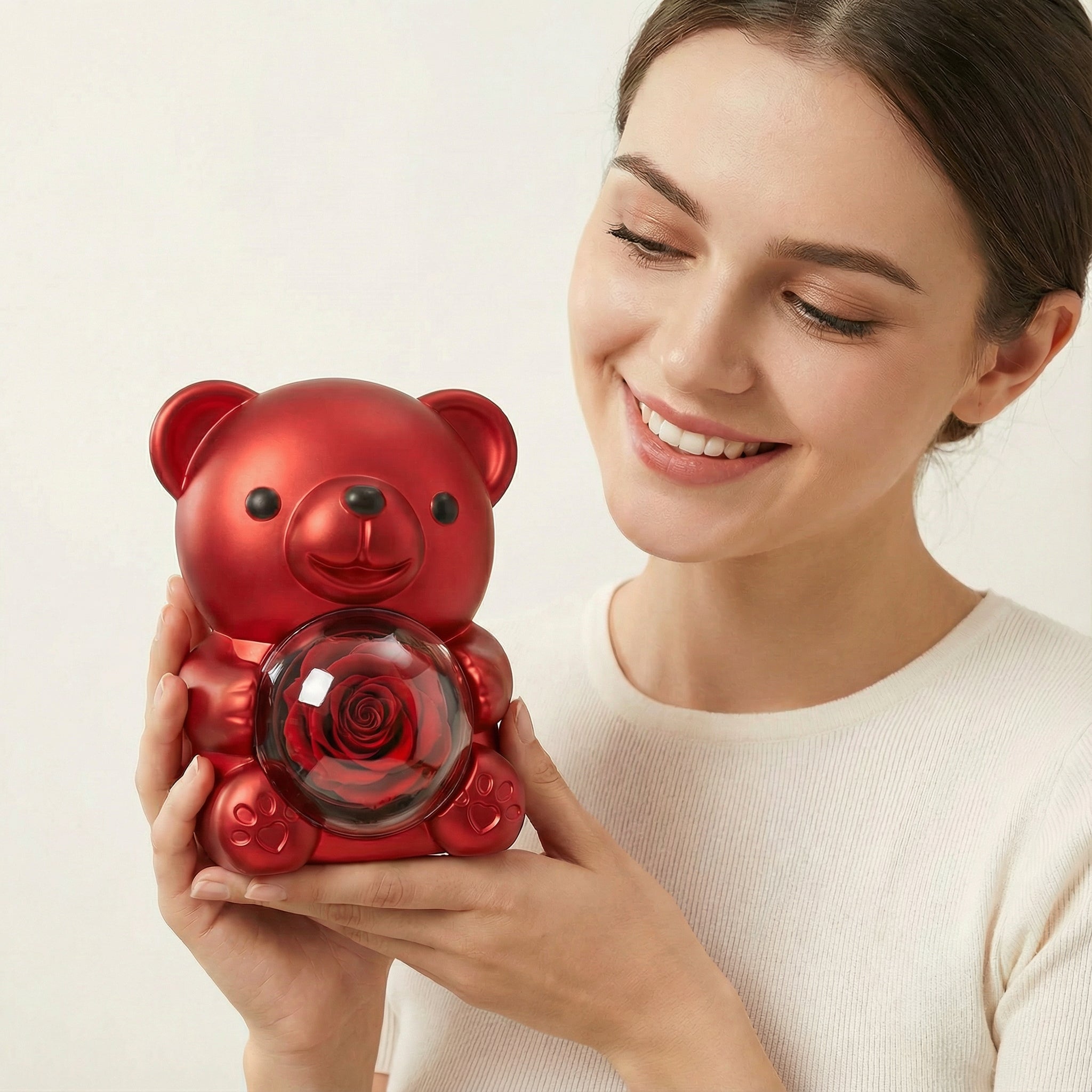 Rose Éternelle & Collier Personnalisé – L’Amour Triomphe