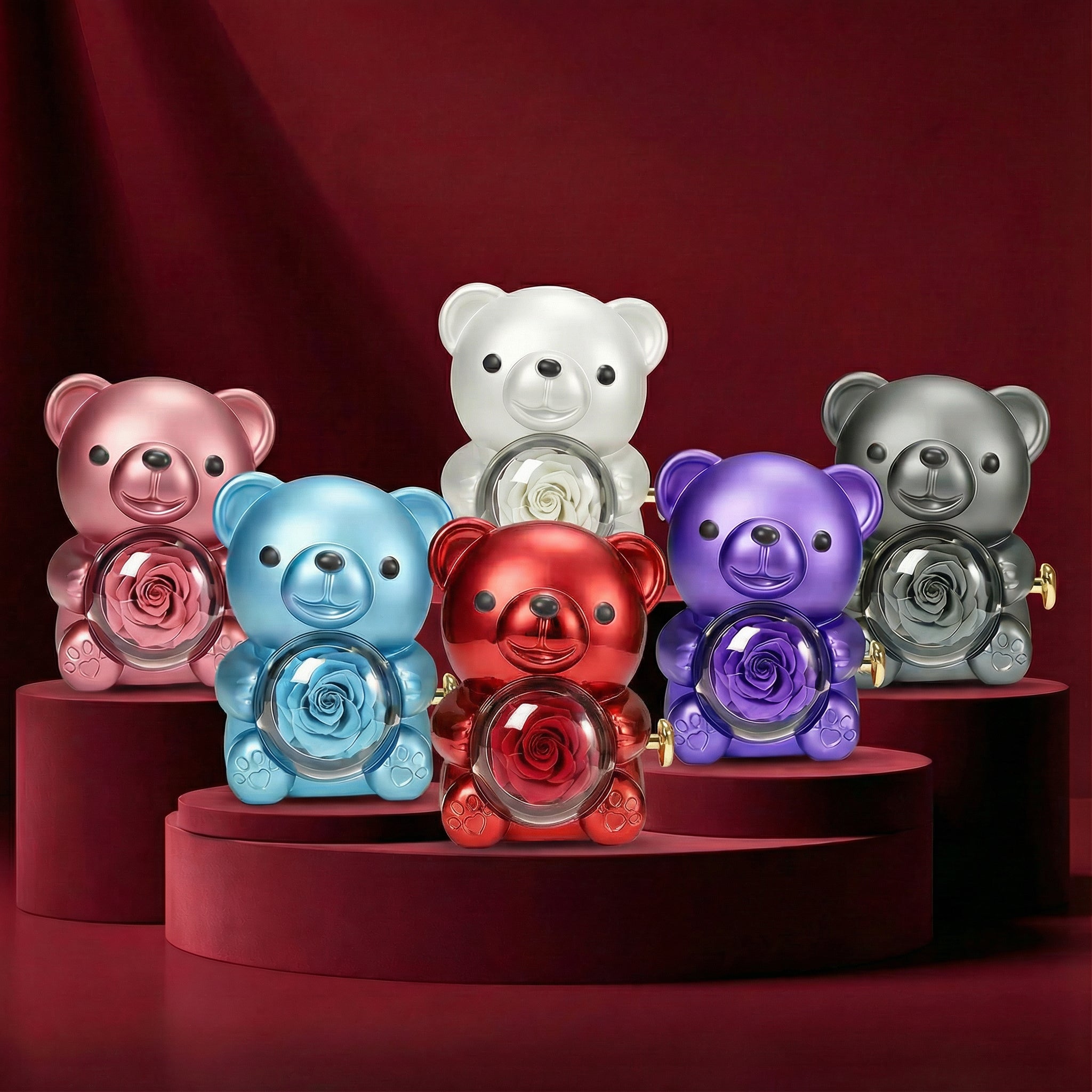 Rose Éternelle & Collier Personnalisé – L’Amour Triomphe